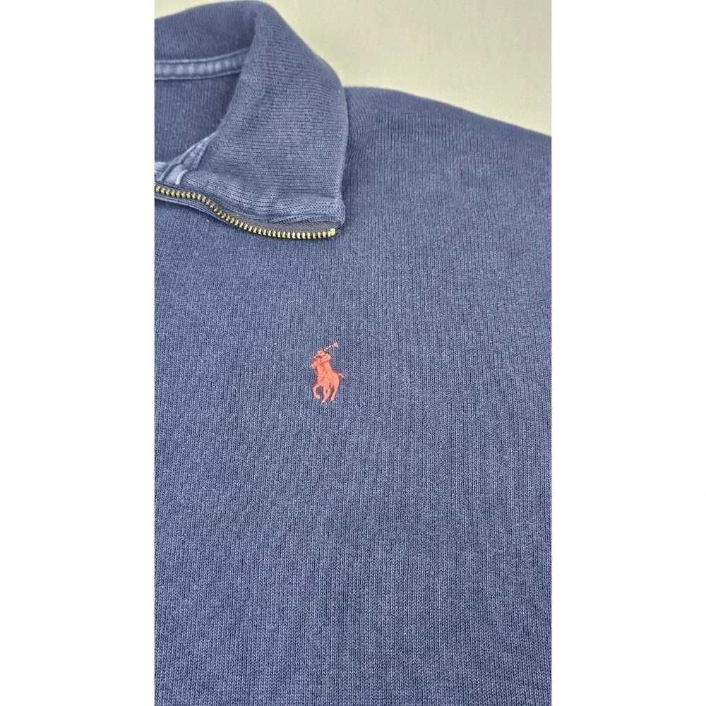 Vintage Polo Ralph Lauren 1/4‎ Zip Pullover Sweater Mens XL Blue Preppy Casual
